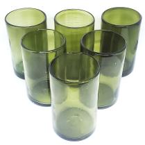 Solid Olive Green 14 oz Drinking Glasses (set of 6)